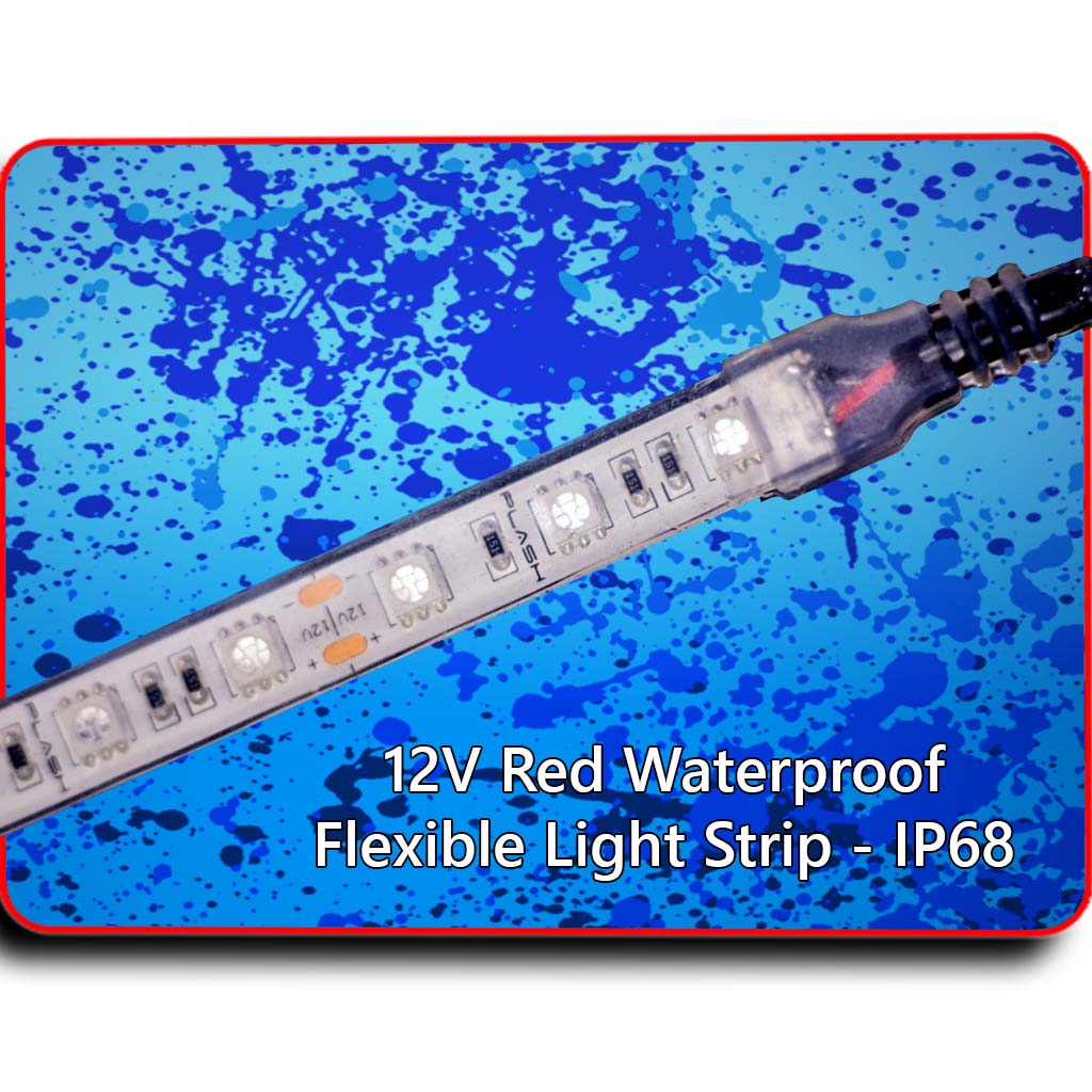 Plashlight Waterproof Flexible Light Strip - IP68 - 12V Red