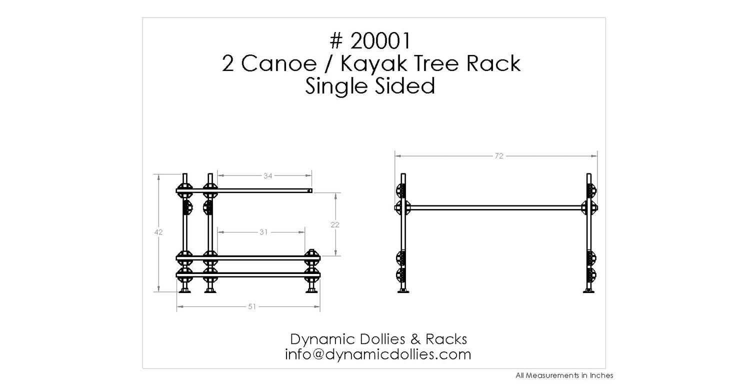 Dynamic Dollies & Racks 2 Canoe or Kayak Tree Storage Rack