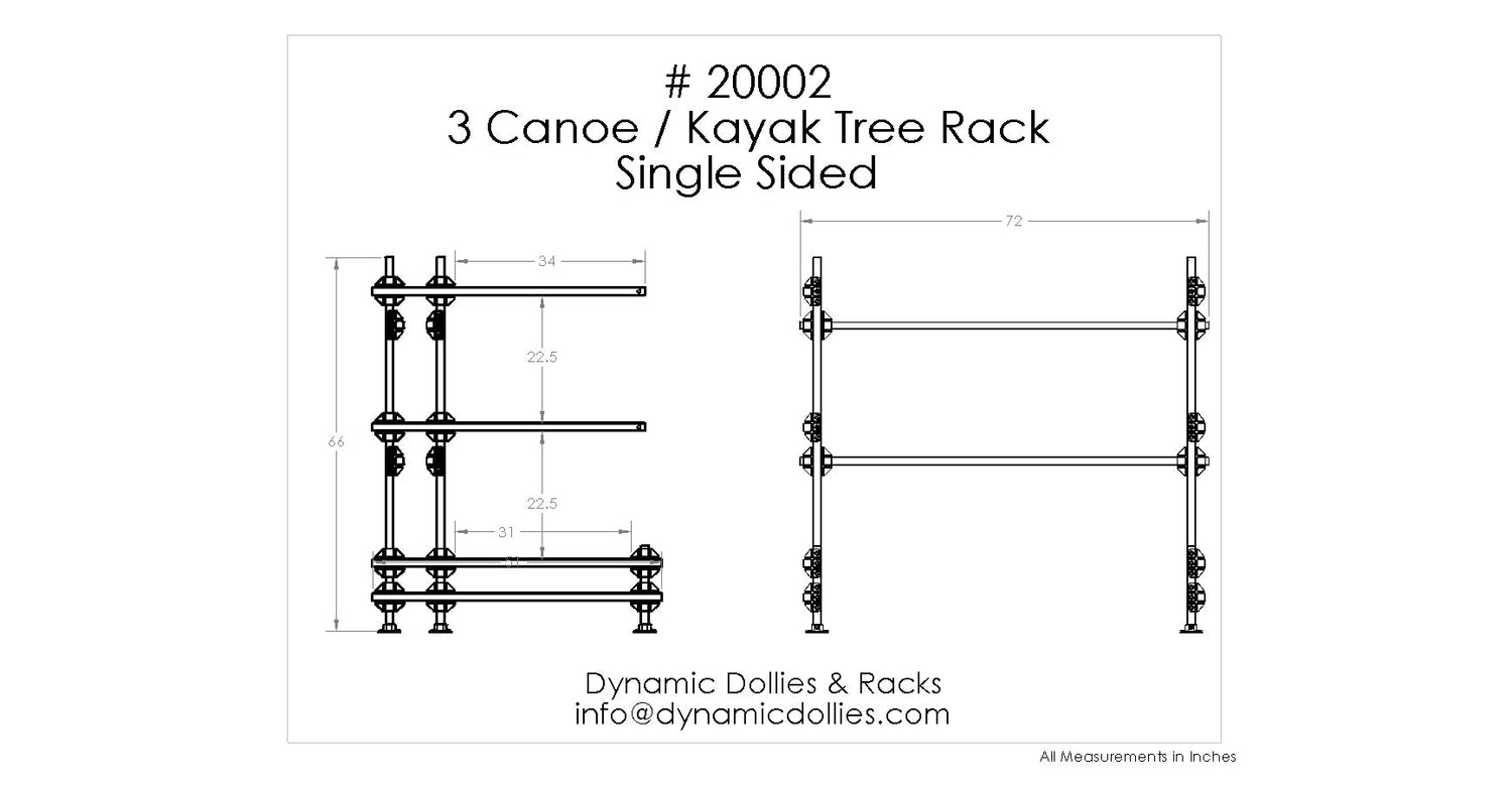 Dynamic Dollies & Racks 3 Canoe or Kayak Tree Storage Rack