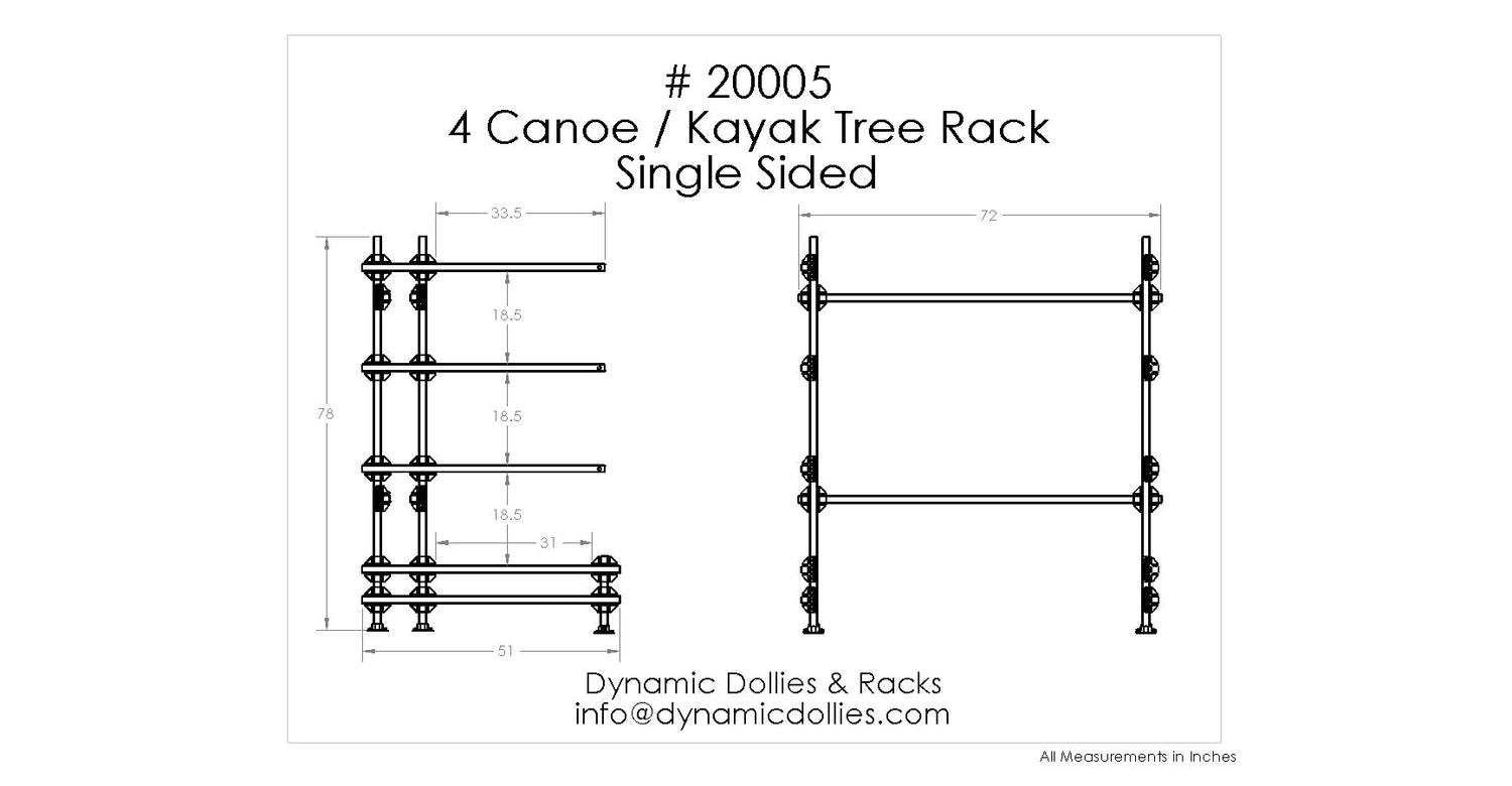 Dynamic Dollies & Racks 4 Canoe or Kayak Tree Storage Rack