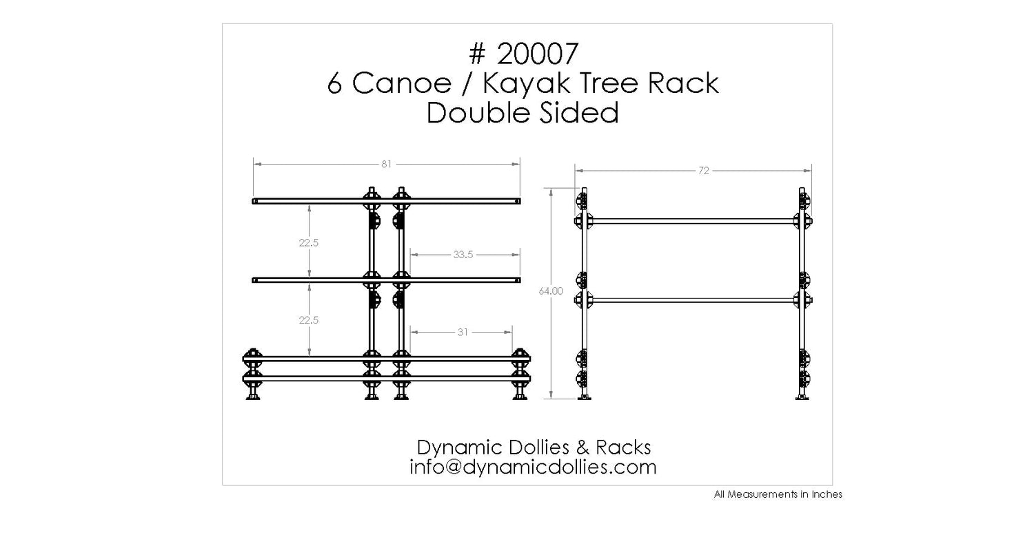 Dynamic Dollies & Racks 6 Canoe or Kayak Tree Storage Rack