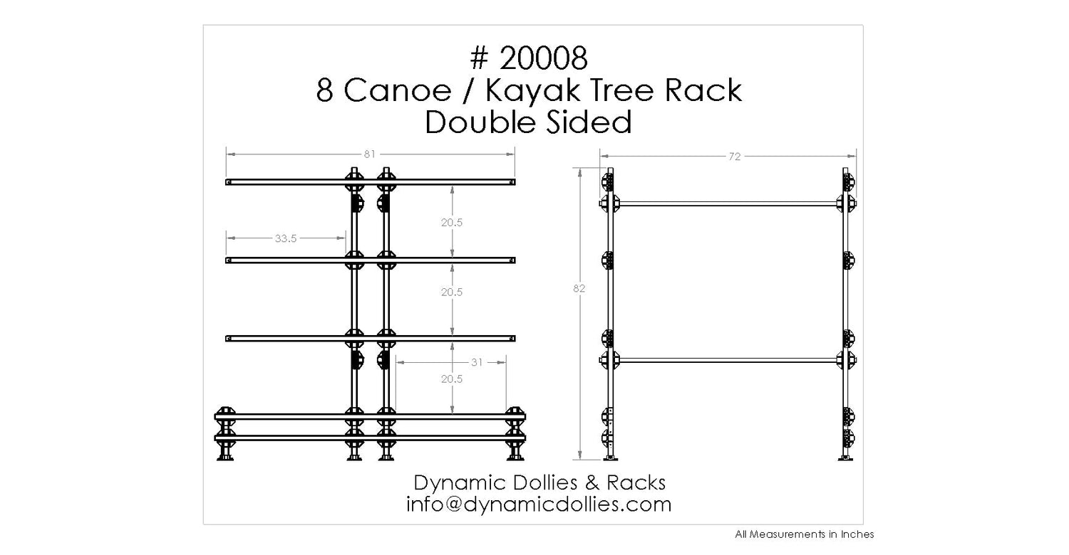 Dynamic Dollies & Racks 8 Canoe or Kayak Tree Storage Rack