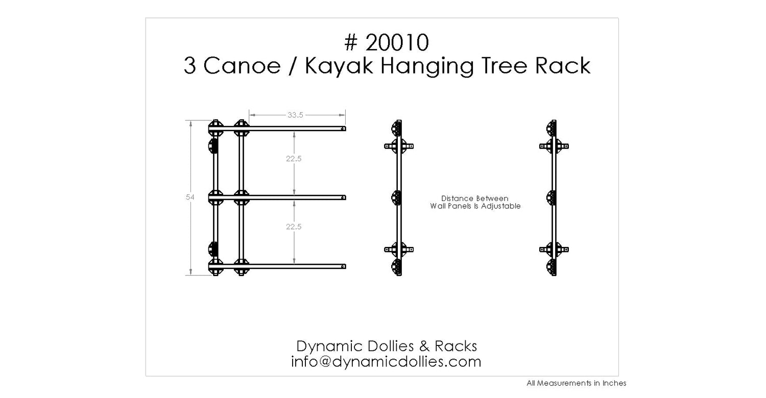 Dynamic Dollies & Racks 3 Canoe or Kayak Hanging Rack