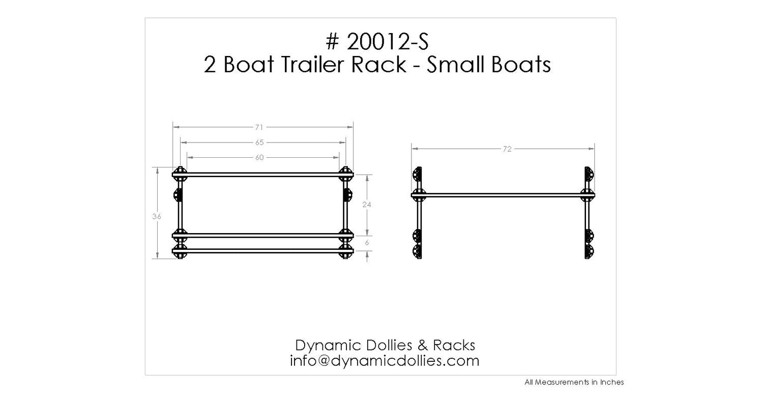 Dynamic Dollies & Racks 2 Boat Trailer Rack - Small