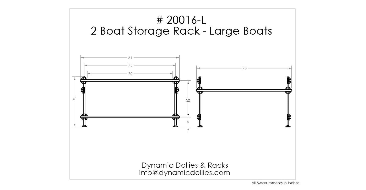Dynamic Dollies & Racks 2 Boat Storage Rack - Large