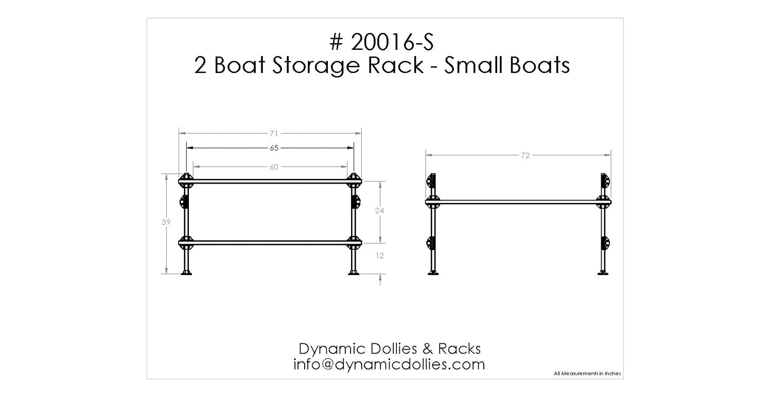 Dynamic Dollies & Racks 2 Boat Storage Rack - Small