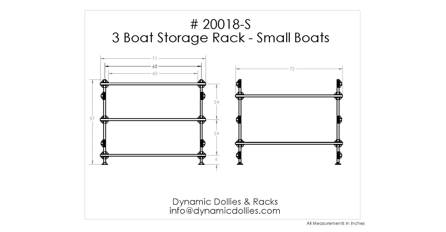 Dynamic Dollies & Racks 3 Boat Storage Rack - Small