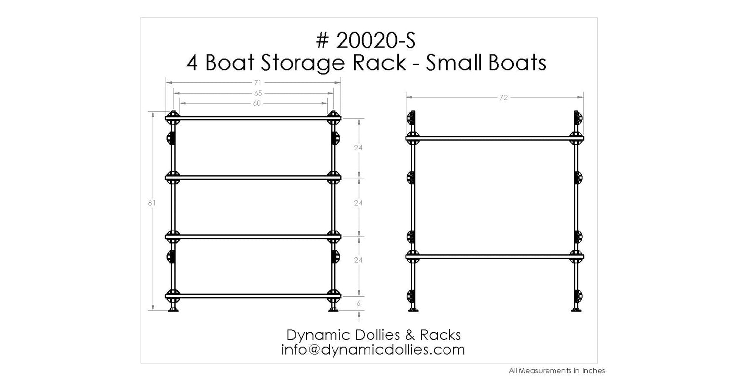 Dynamic Dollies & Racks 4 Boat Storage Rack - Small