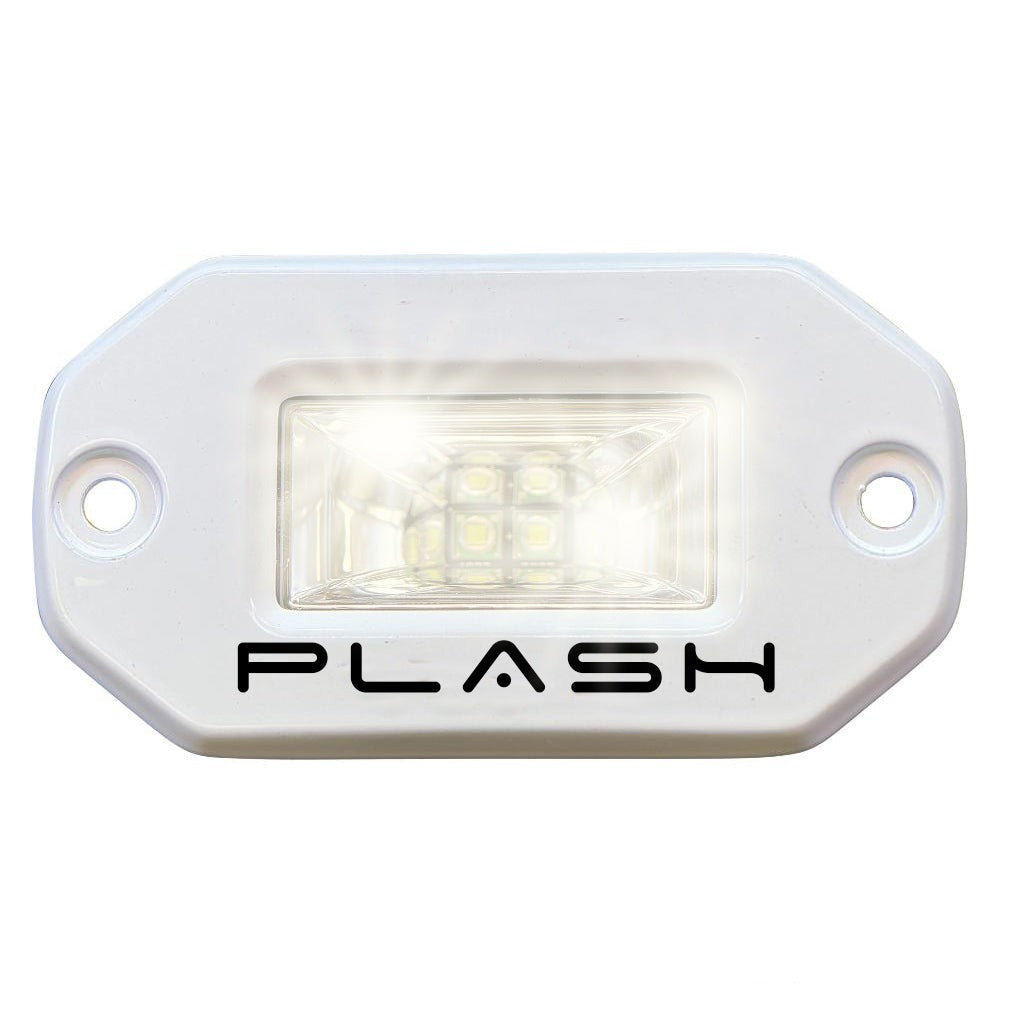 Plashlight 20W Flush Mounted Low Profile LED Light - 120° Scene Flood - Marine White