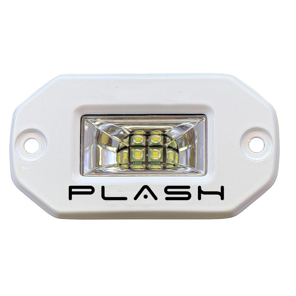 Plashlight 20W Flush Mounted Low Profile LED Light - 120° Scene Flood - Marine White