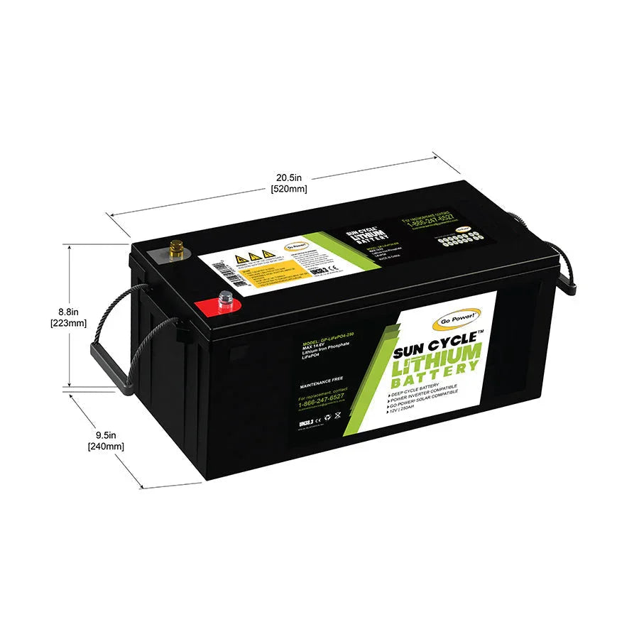 Go Power! 250Ah Lithium Iron Phosphate Solar Battery - Green Vista Living