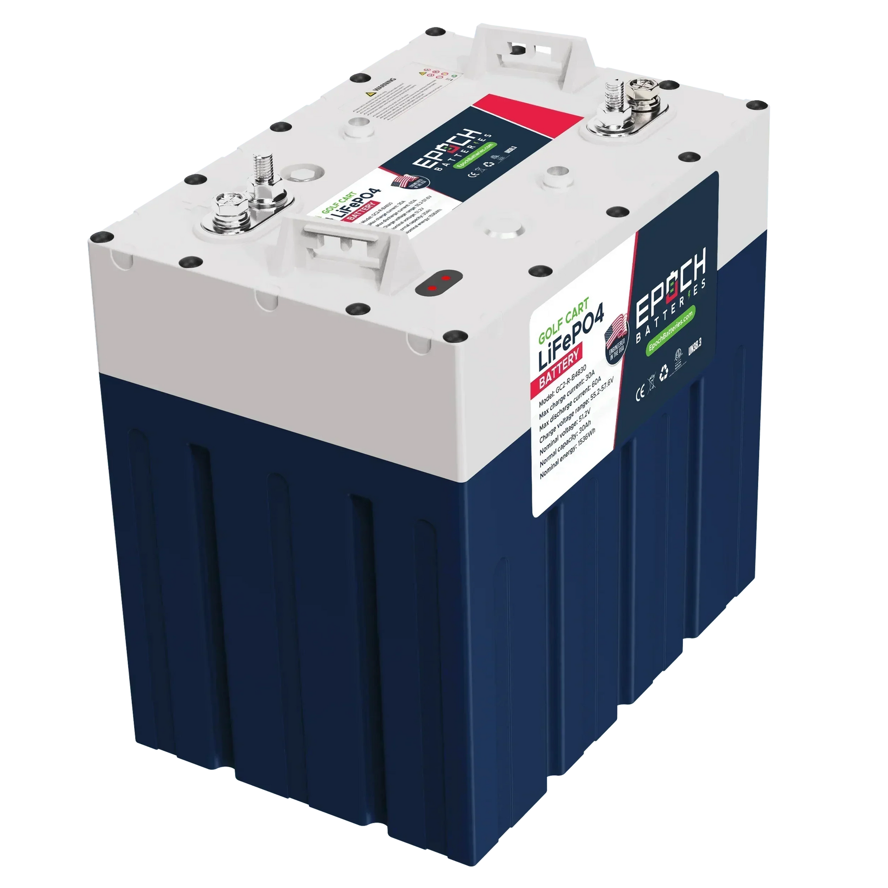 Epoch Batteries 48V 30Ah GC2 - Golf Cart LiFePO4 Lithium Battery - Green Vista Living