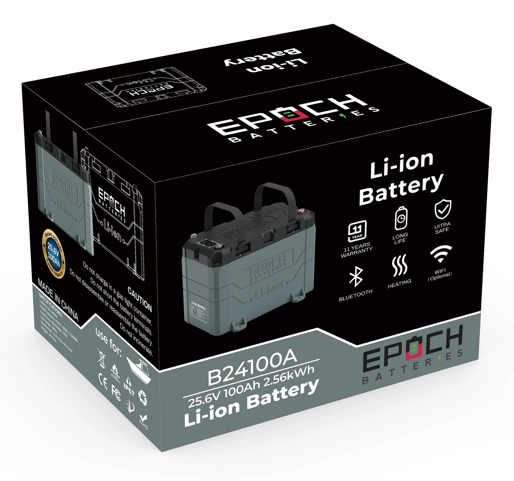 Epoch Batteries 24V 60Ah (1.54kWh) Pro Series - Heated, Bluetooth & Victron Comms LiFePO4 Battery - Green Vista Living