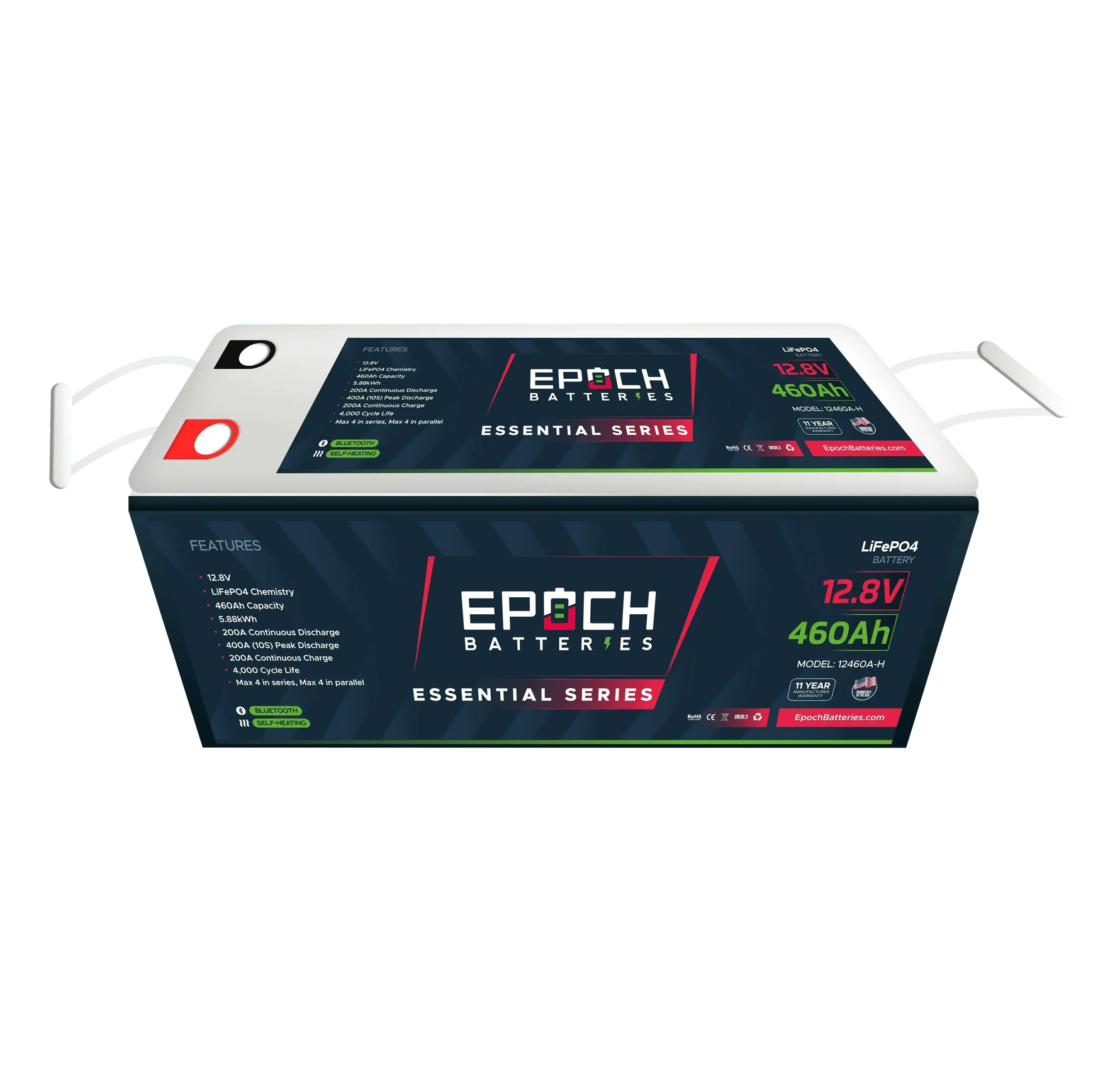 Epoch Batteries 12V 460Ah Essential Series - Bluetooth & Heated LiFePO4 Battery - Green Vista Living
