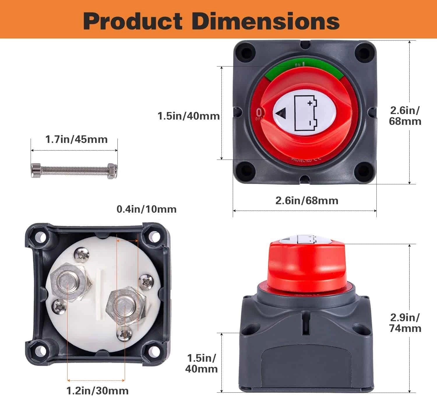 Sea Clear Power  Battery Disconnect Switch, 12V-48V