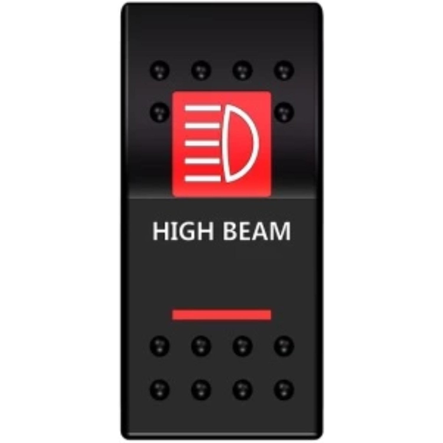 Plashlight High Beam - Rocker Switch - Red