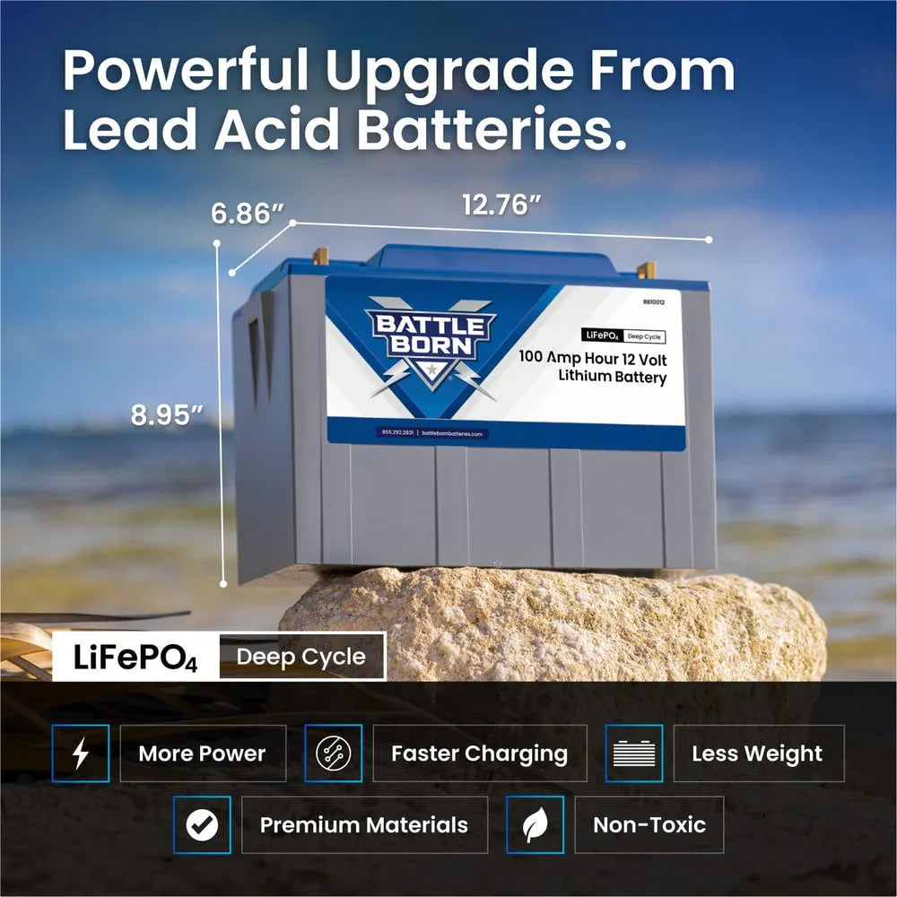 Battle Born 100Ah 12V LiFePO4 Deep Cycle Battery - Green Vista Living