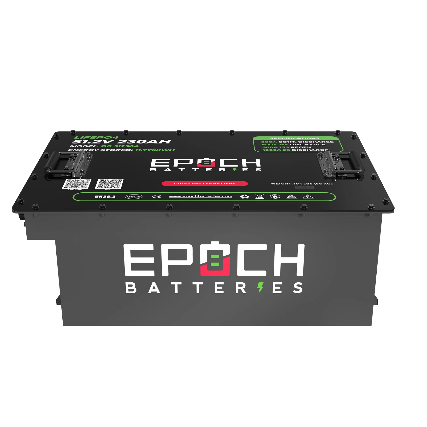Epoch 48V 230Ah - LiMax Series - Lithium (LiFePO4) Golf Cart Battery - Complete Kit Epoch Batteries