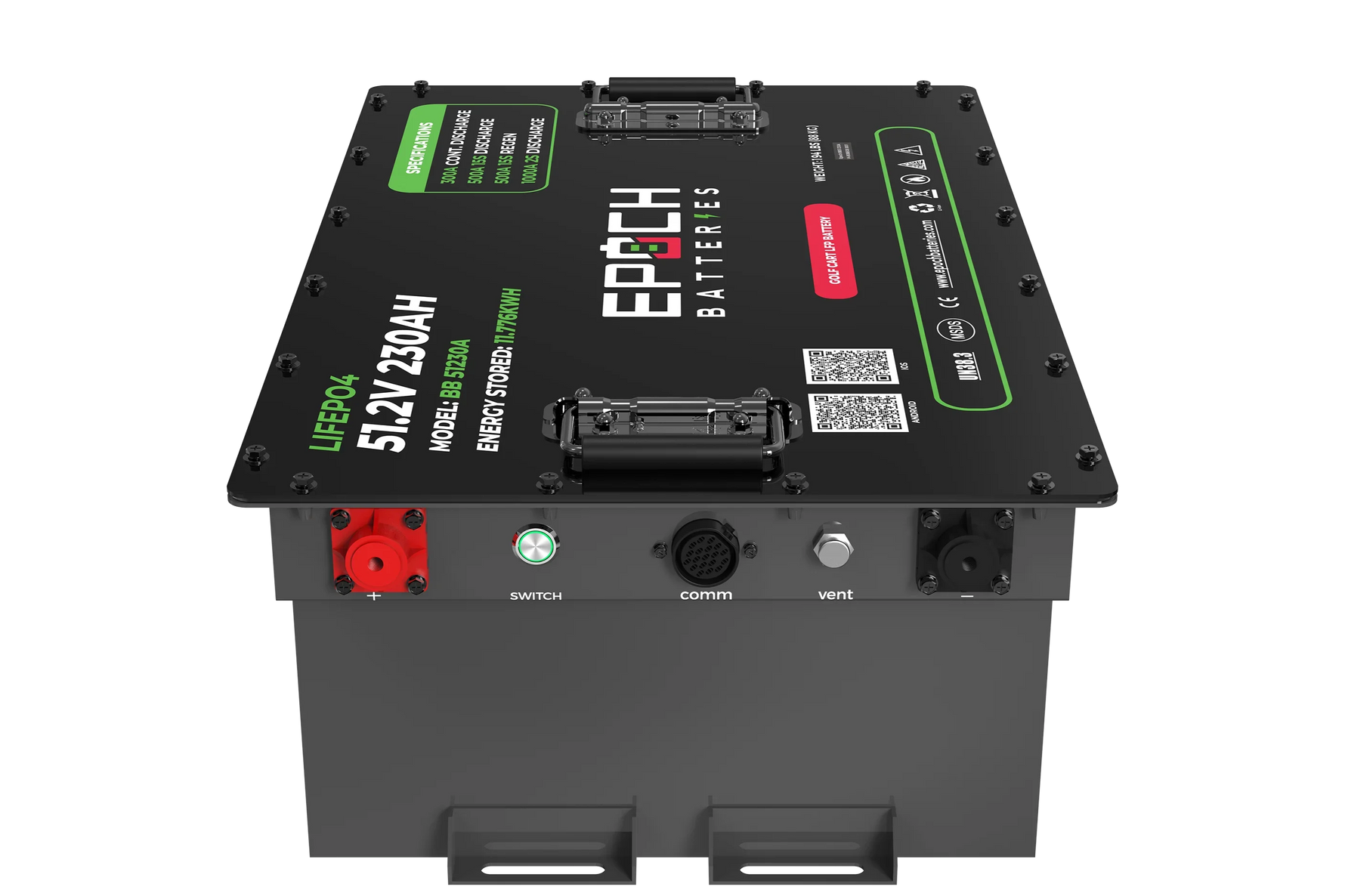 Epoch 48V 230Ah - LiMax Series - Lithium (LiFePO4) Golf Cart Battery - Complete Kit Epoch Batteries