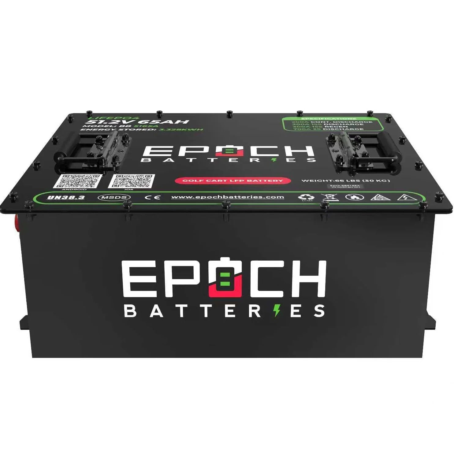 Epoch Batteries 48V 65Ah - LiMax Series - Lithium (LiFePO4) Golf Cart Battery - Complete Kit Epoch Batteries