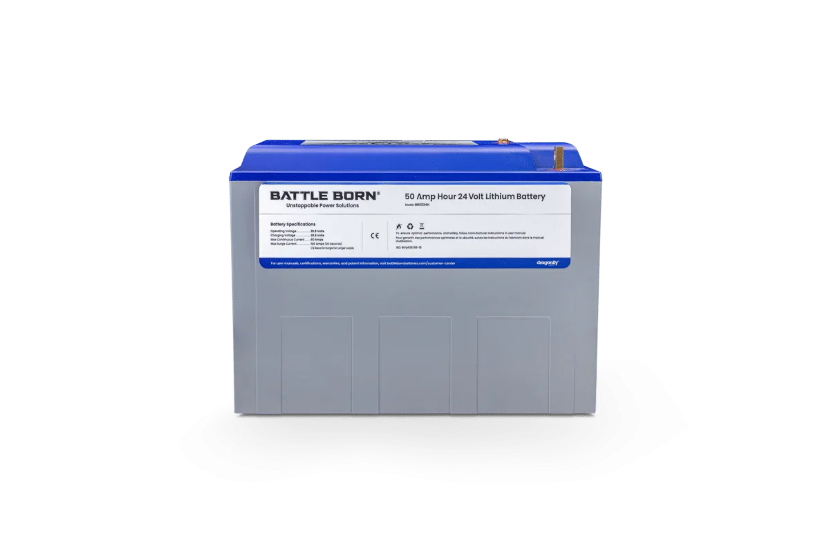 Battle Born 50Ah 24V LiFePO4 Heated Battery Kit - Green Vista Living