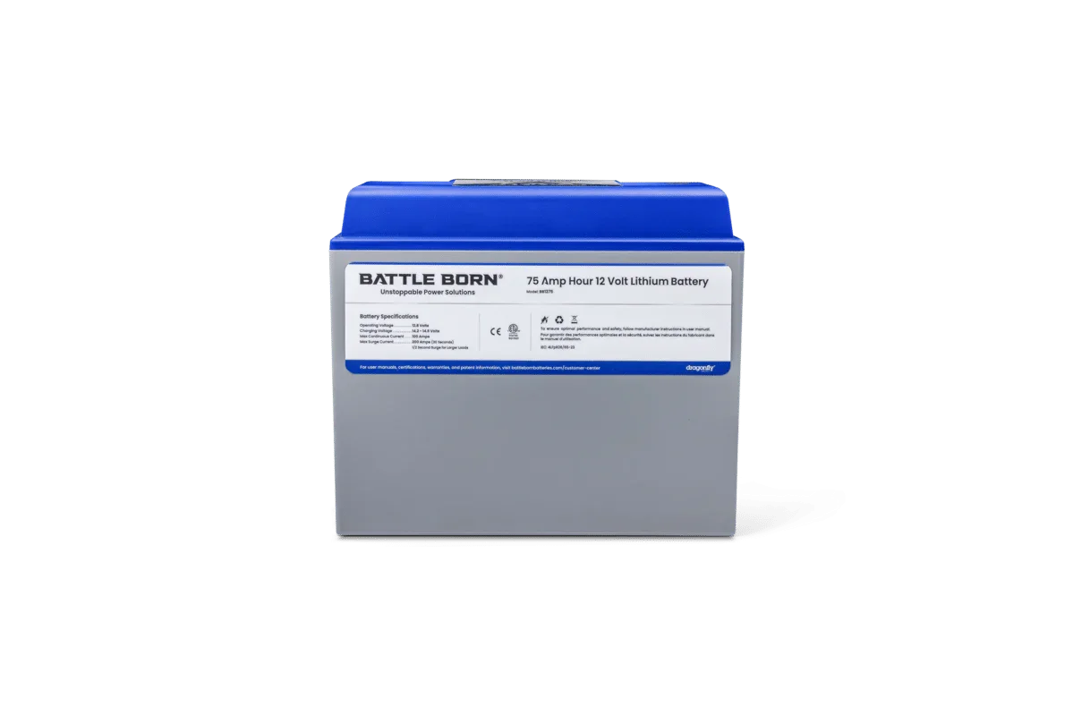 Battle Born 75Ah 12V Group 24 LiFePO4 Deep Cycle Battery - Green Vista Living