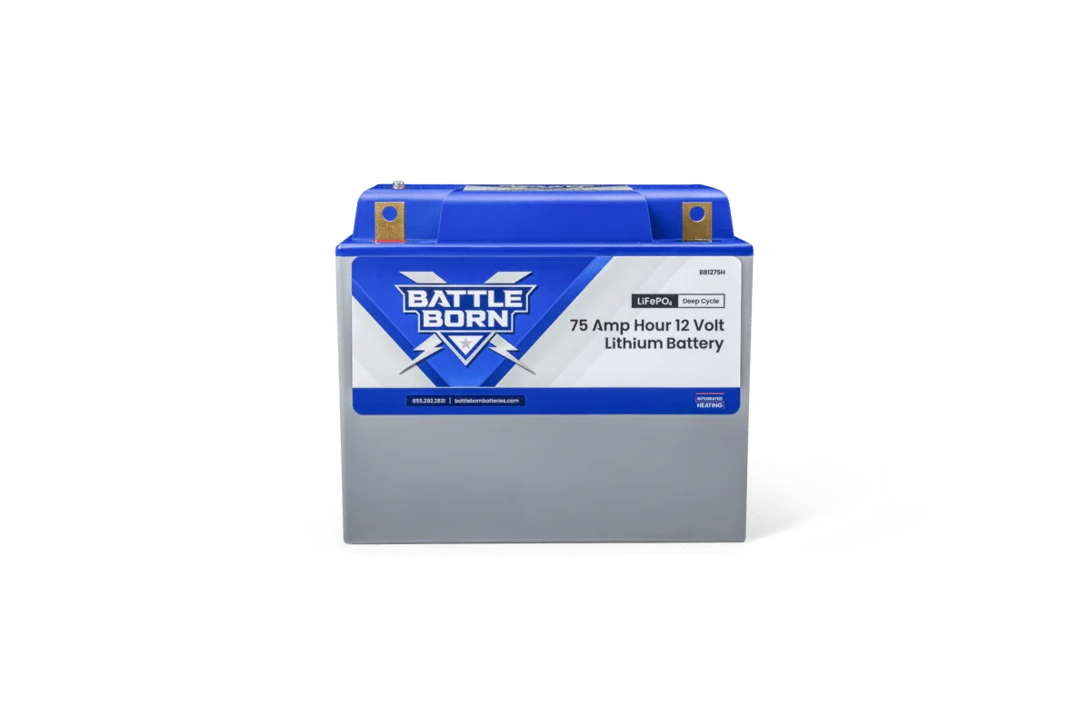 Battle Born 75Ah 12V Group 24 LiFePO4 Heated Battery Kit - Green Vista Living