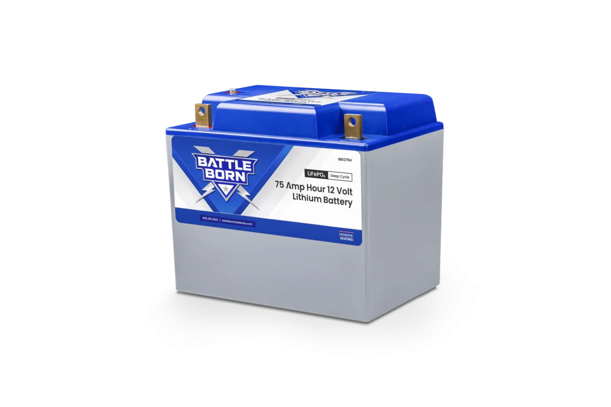Battle Born 75Ah 12V Group 24 LiFePO4 Heated Battery Kit - Green Vista Living