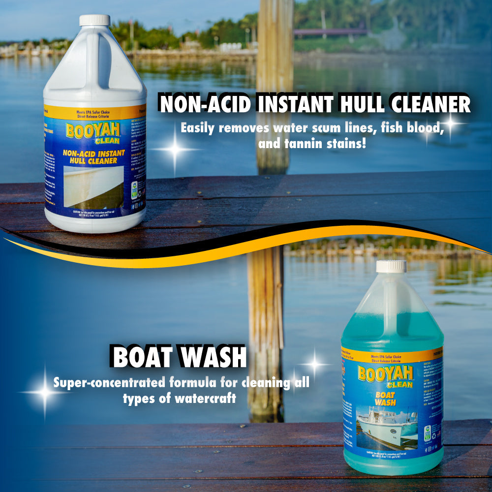 BOOYAH CLEAN HULL CLEANING POWER KIT - GALLON DUO
