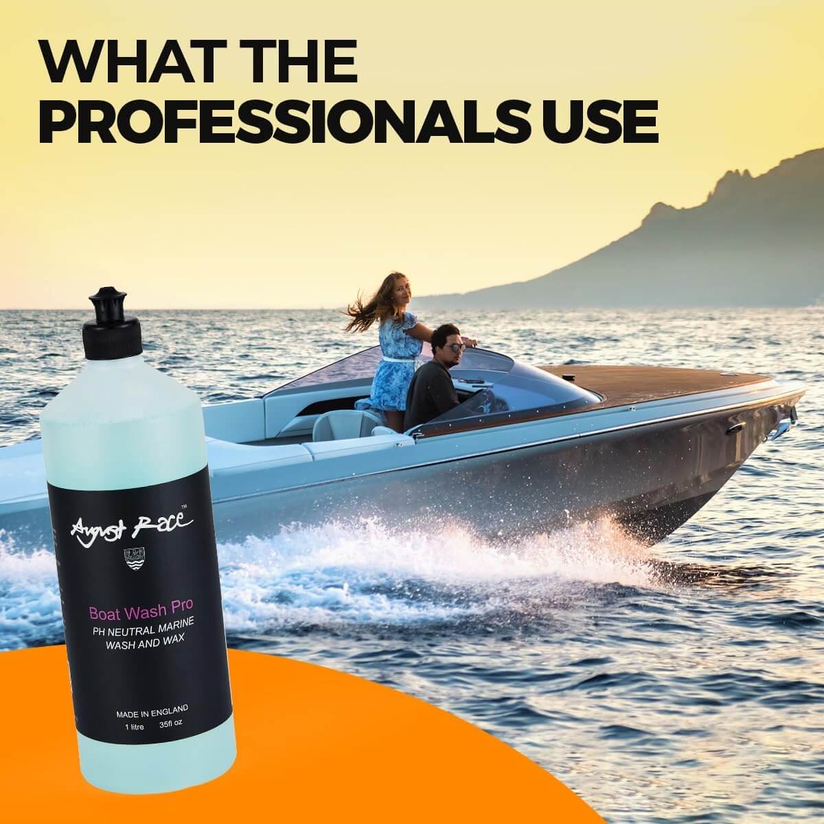 August Race Marine Hull & Deck Cleaner - Professional Strength Formula for Regular Use (1L)