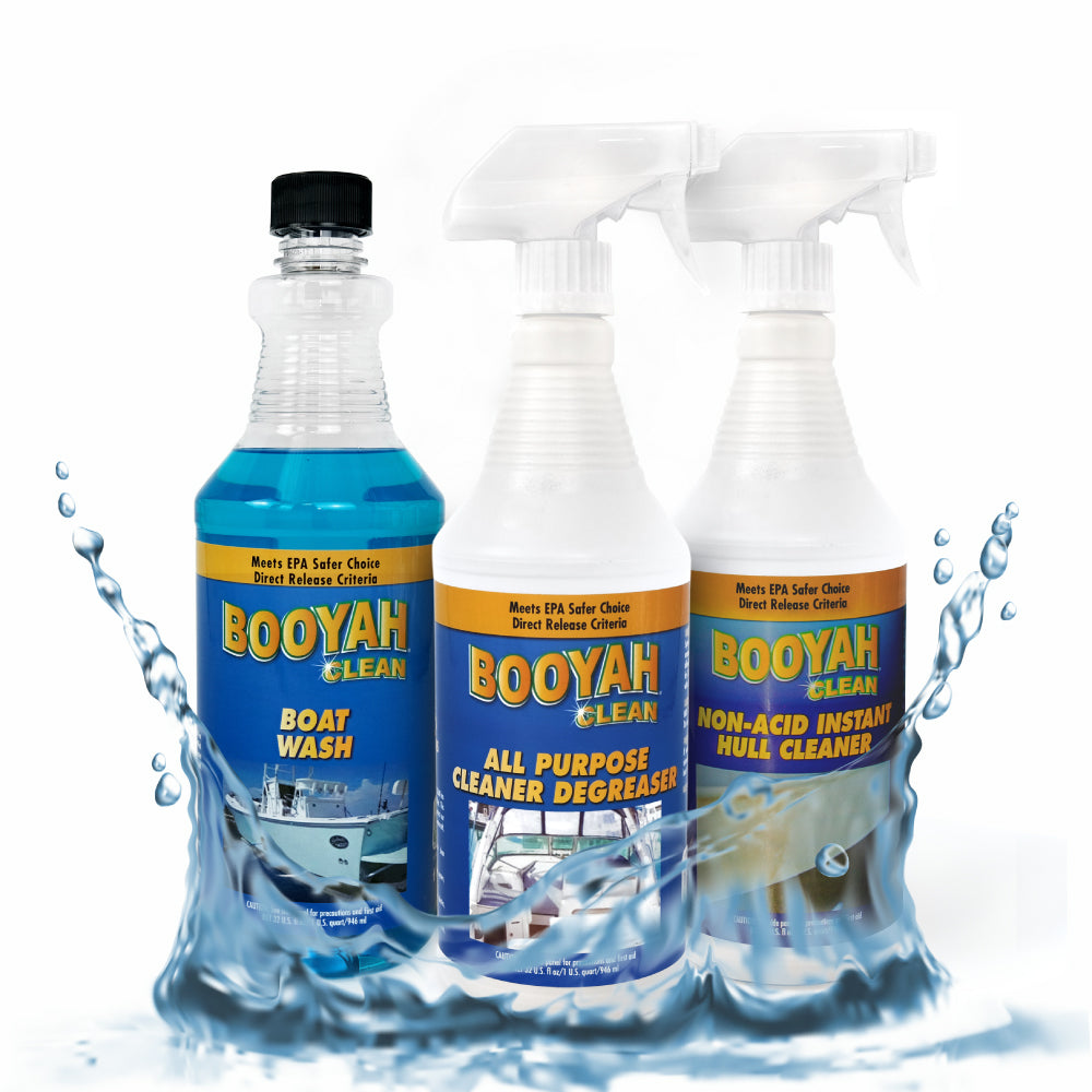 BOOYAH CLEAN COMPLETE BOAT CLEANING KIT – QUART TRIO