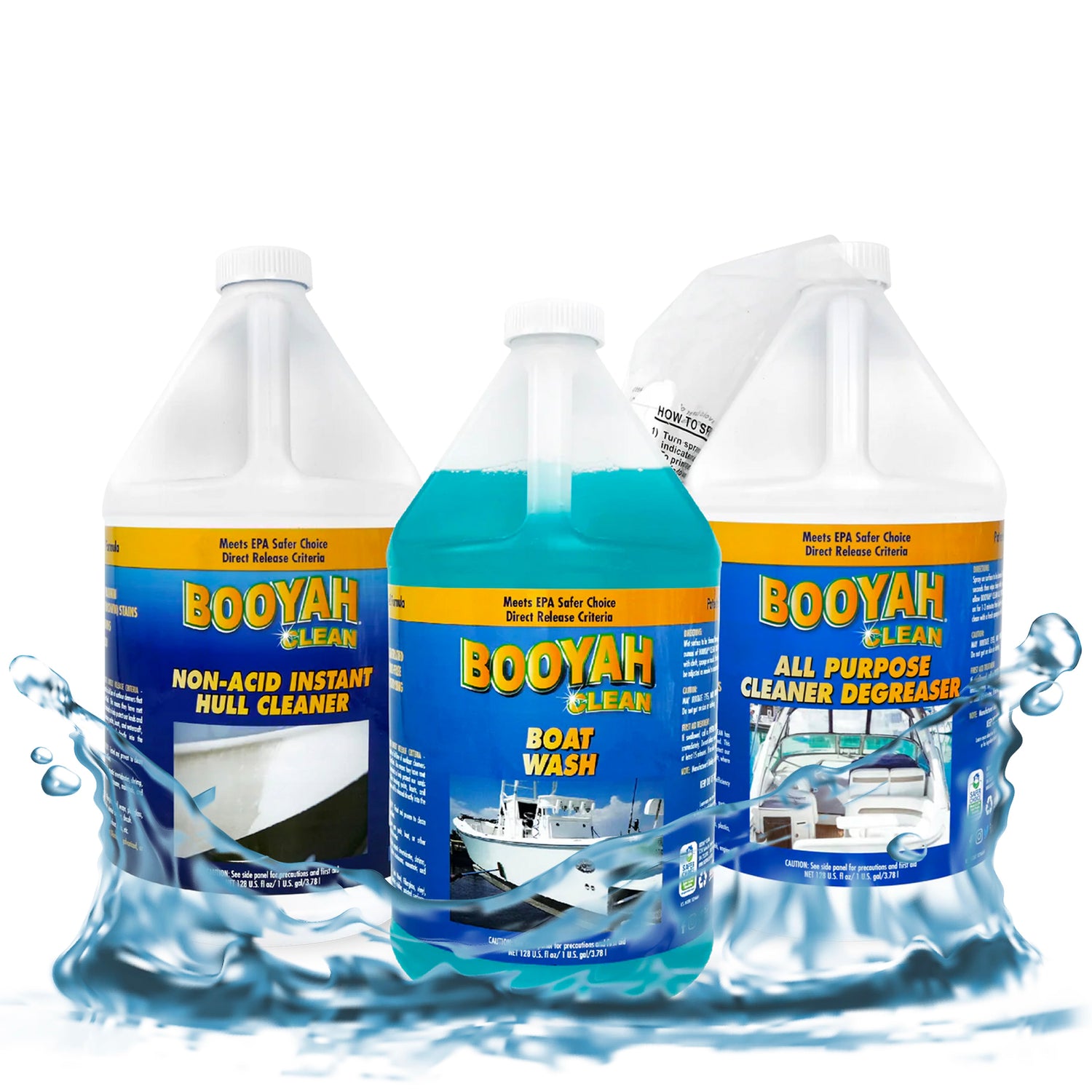 BOOYAH CLEAN COMPLETE BOAT CLEANING KIT – GALLON TRIO