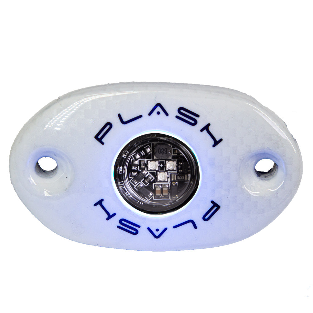 Plashlight CORPUS - Blue Carbon Fiber LED Deck Light - White Housing