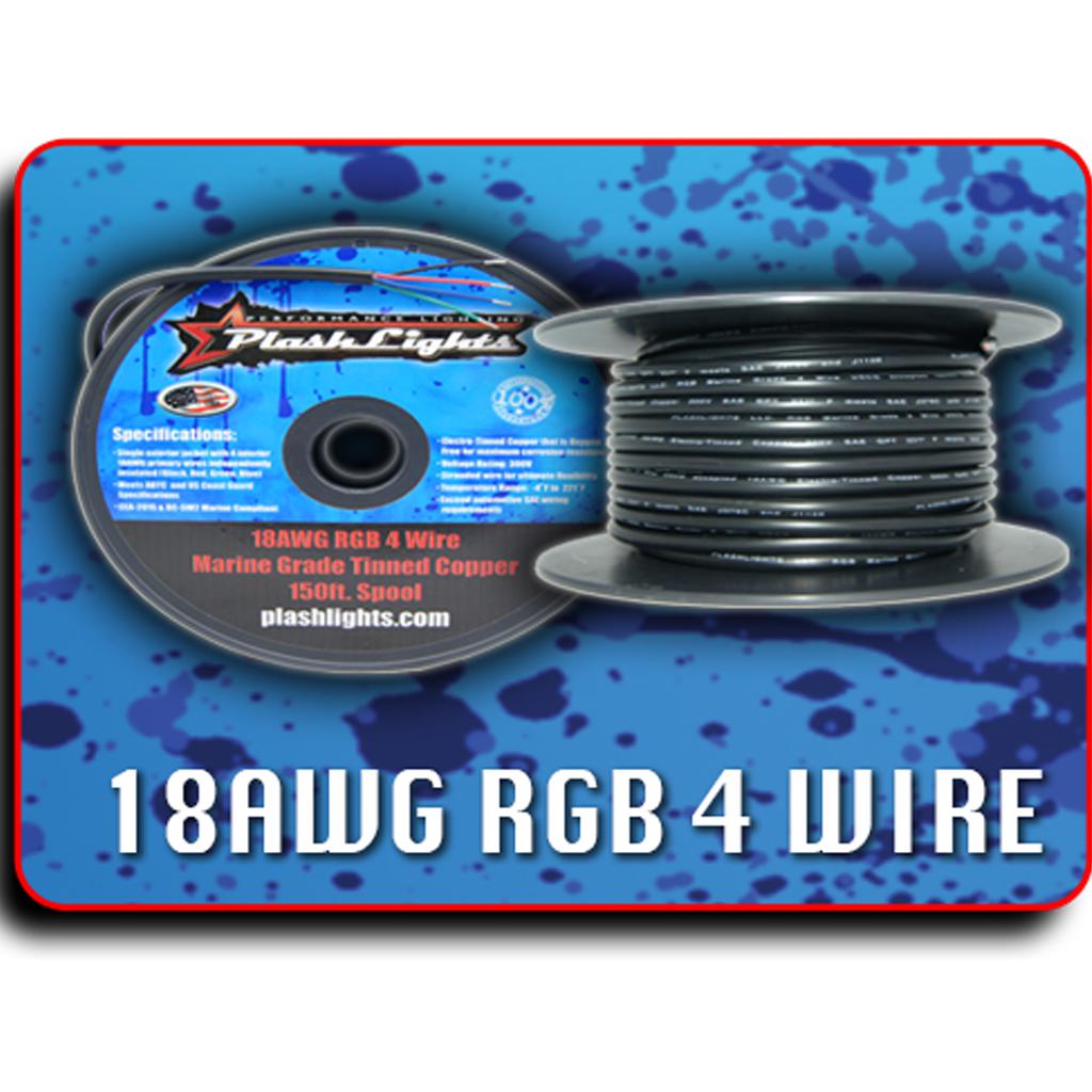 Plashlight 18AWG RGB 4 Conductor Wire - 150ft. Spool