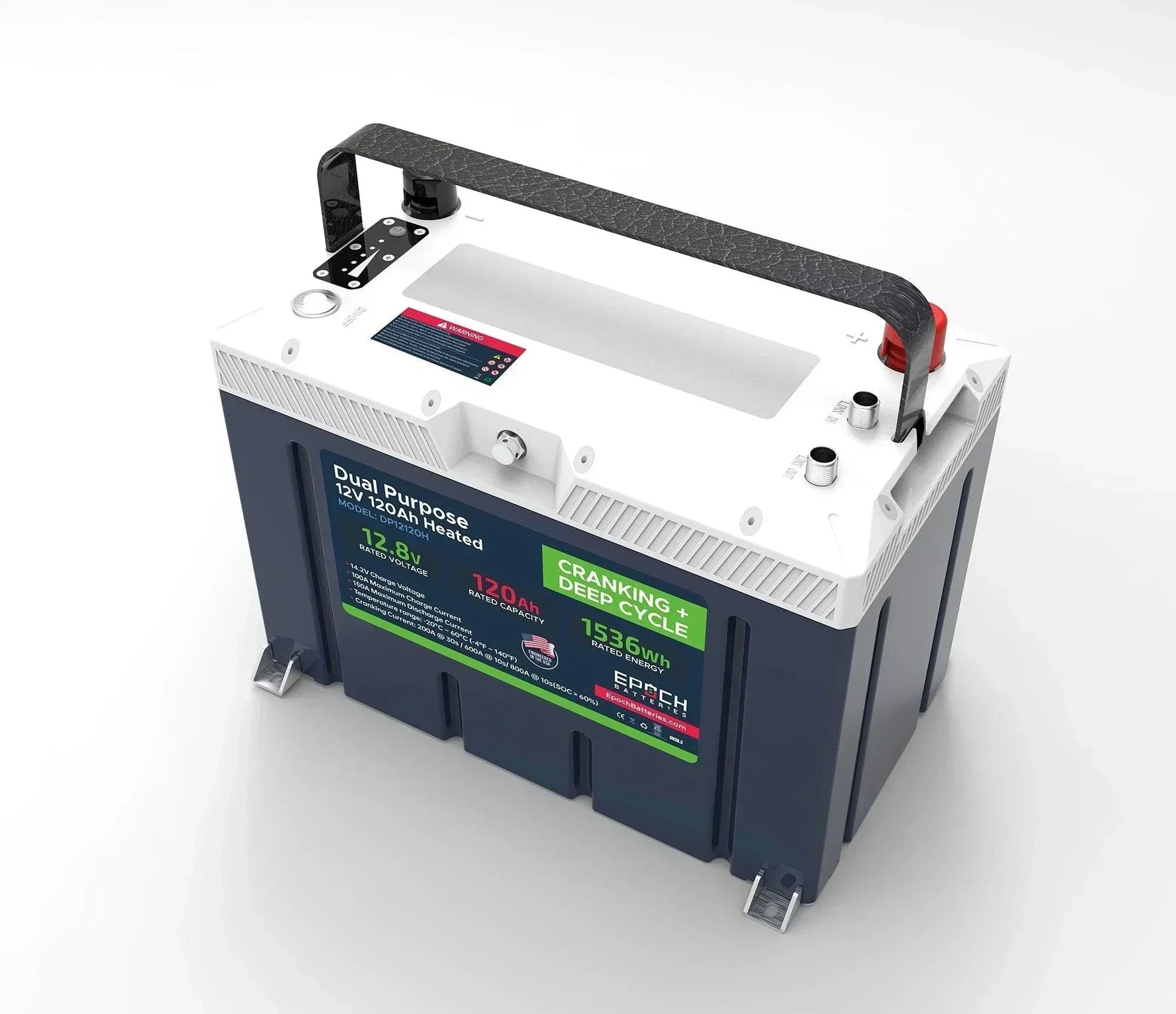 Epoch Batteries 12V 120Ah Pro Series - LiFePO4 Cranking & Deep Cycle Lithium Battery (Dual Purpose) - Green Vista Living