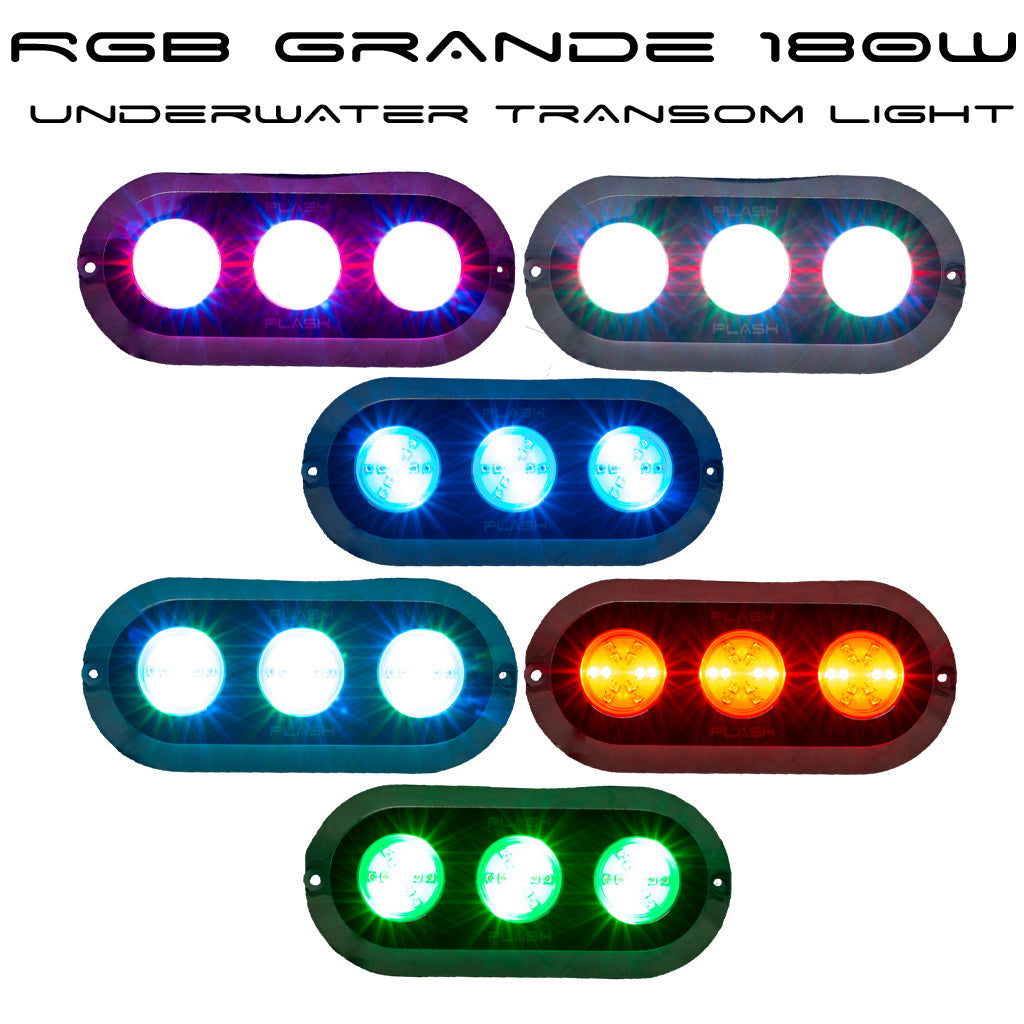 Plashlight Grande 180W Underwater Transom Light - RGB