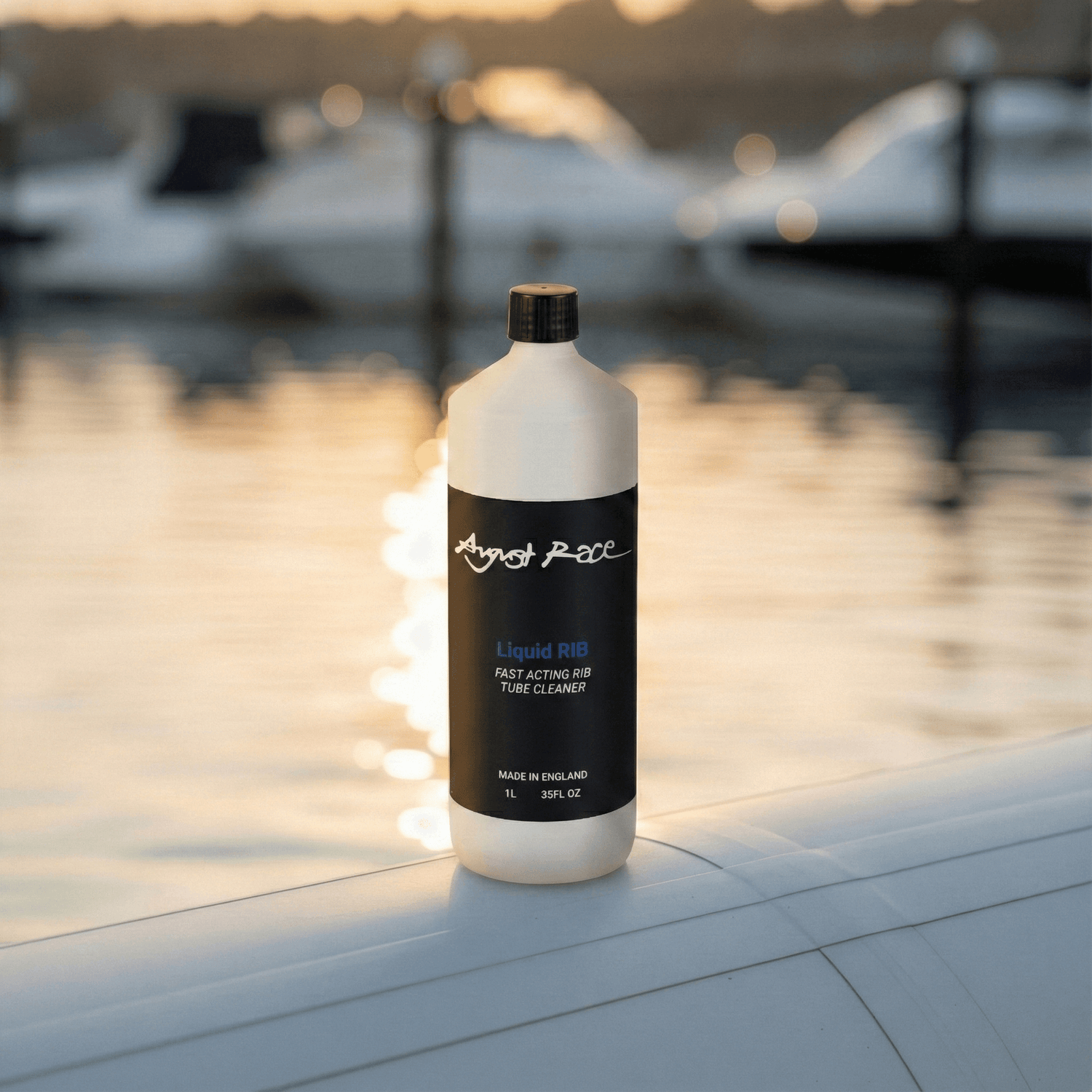 August Race Marine RIB Cleaner - Cleans, Revives & Protects Hypalon and PVC Tubes (1L)