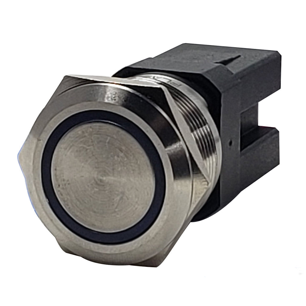 Plashlight Marine Push Button Switch - Blue LED - 20A - Stainless Steel