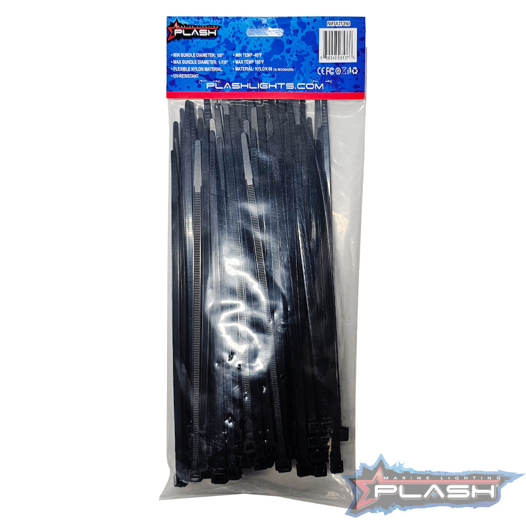 Plashlight 8" Cable (Zip) Ties - Pack of 100