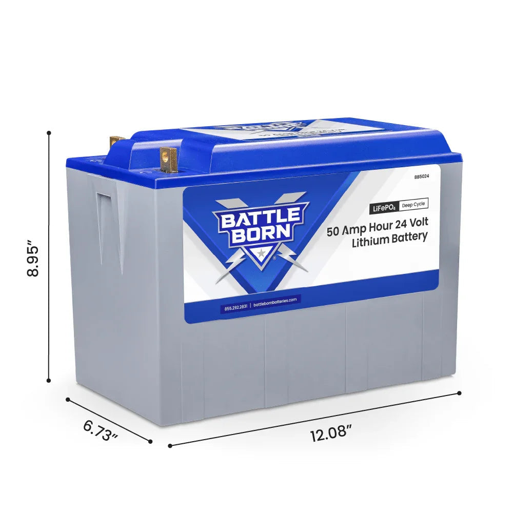 Battle Born 50Ah 24V LiFePO4 Deep Cycle Battery - Green Vista Living
