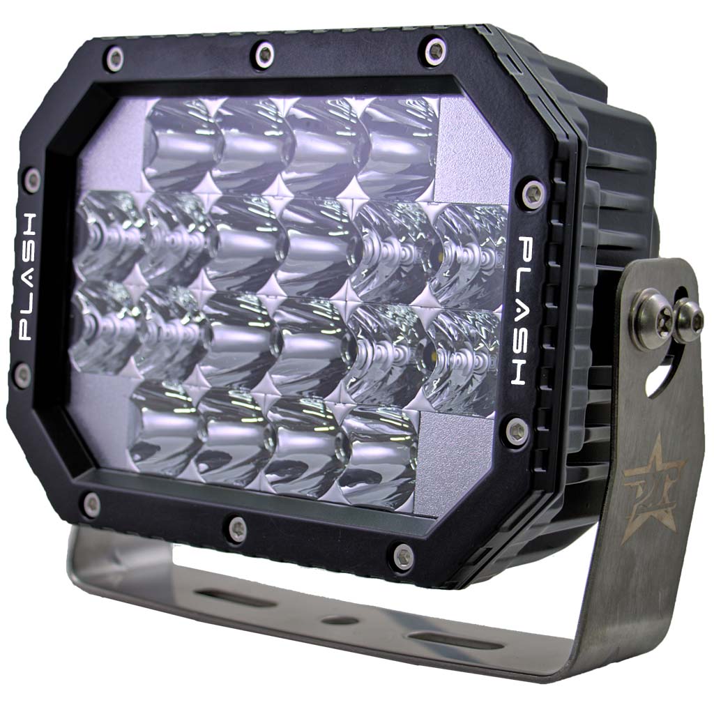 Plashlight Quad LED Search Light - Black Marine Housing