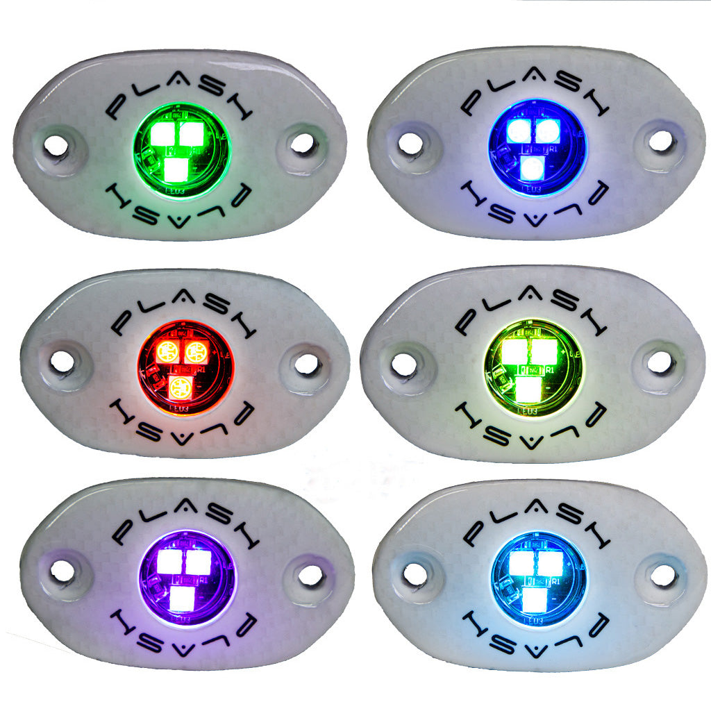Plashlight CORPUS - RGB Carbon Fiber LED Deck Light - White Housing