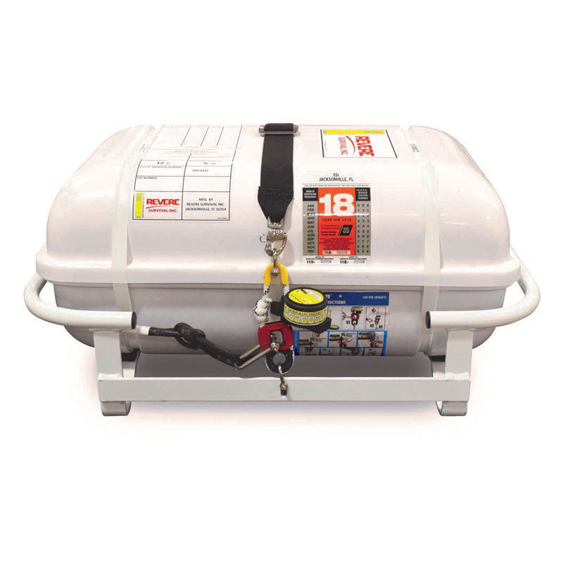 Revere Liferaft USCG IBA Open Reversible Type 50 Persons Canister