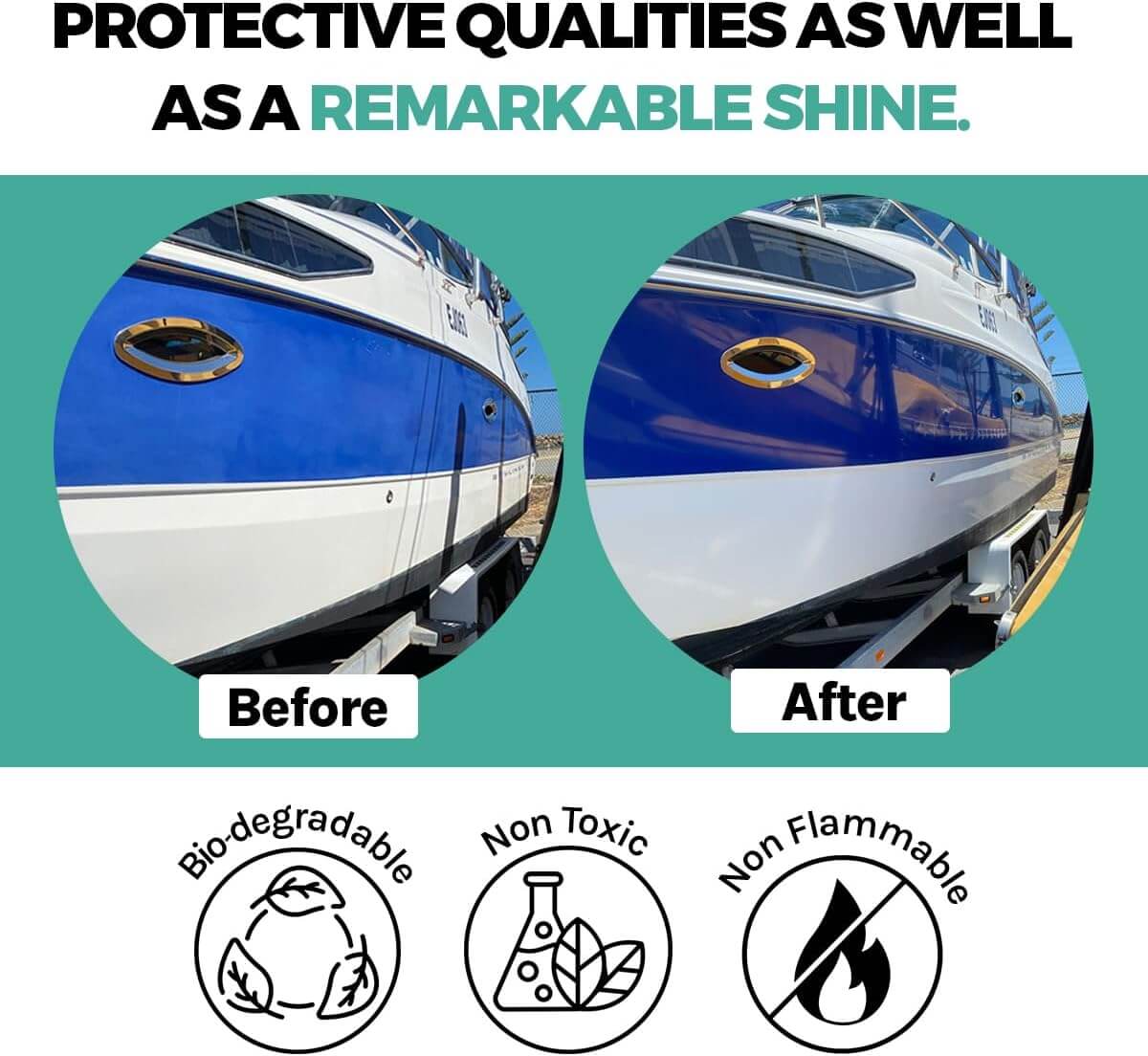 August Race Marine Wax & UV Sealant - Enhances Gloss & Shields Gelcoat from Sun Damage (500ml)