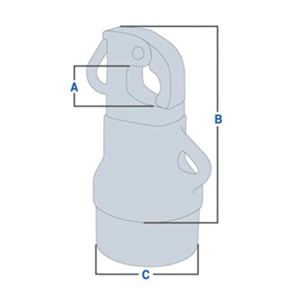 Tylaska Aluminum/SS Intrepid II End Fitting For 4 in. (102 mm) Outboard Spinnaker Pole (TY2322)