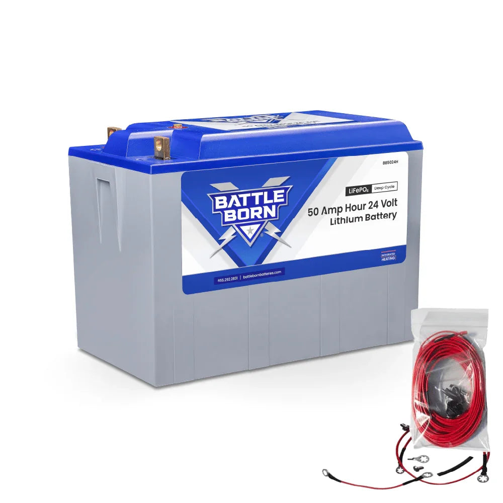 Battle Born 50Ah 24V LiFePO4 Heated Battery Kit - Green Vista Living