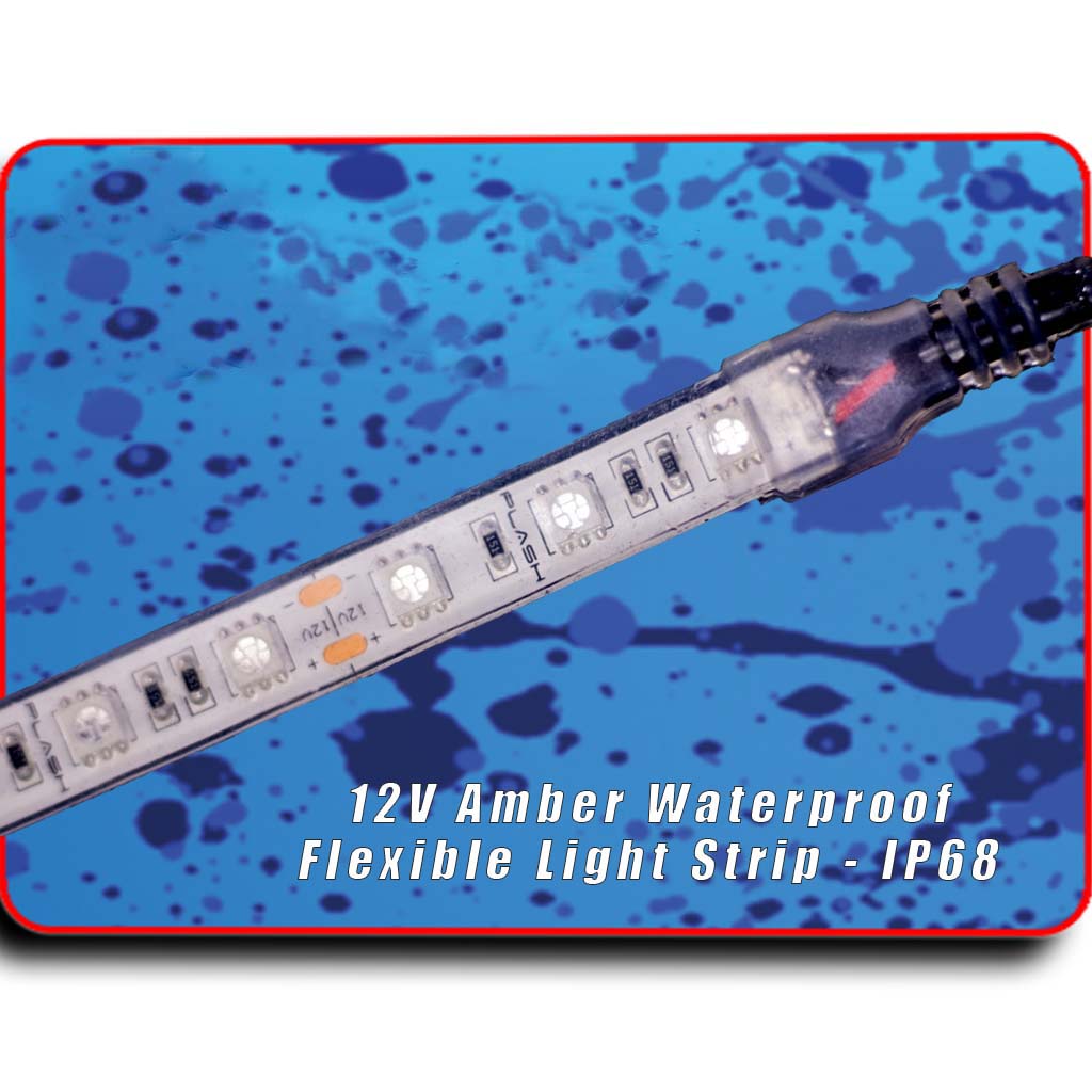 Plashlight  Waterproof Flexible Light Strip - IP68 - 12V Amber