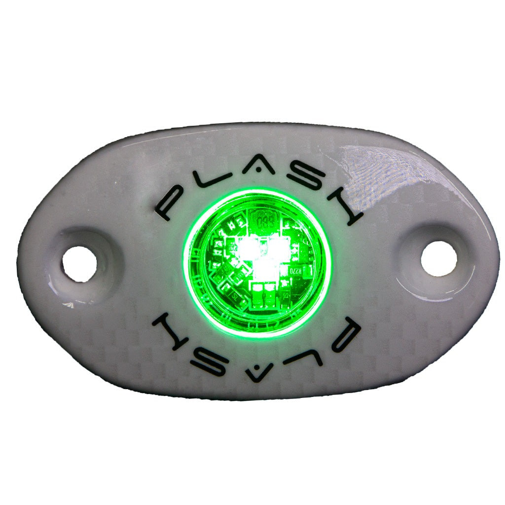 Plashlight CORPUS - Green Carbon Fiber LED Deck Light - White Housing