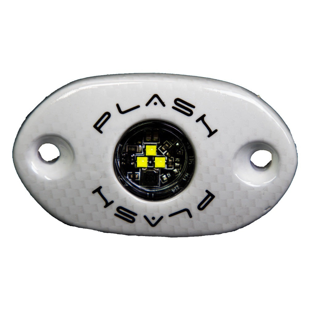 Plashlight CORPUS - Cool White Carbon Fiber LED Deck Light - White Housing