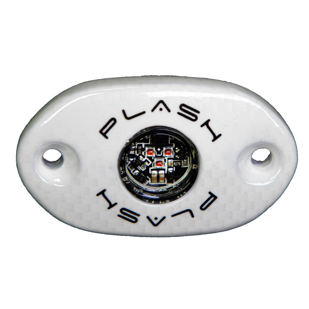 Plashlight CORPUS - Red Carbon Fiber LED Deck Light - White Housing